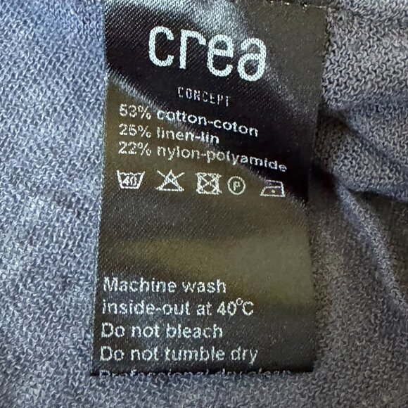 Crea Concept Womens 42 L Open Cardigan Sweater Linen Cotton Blue Duster Turkey - Picture 4 of 10